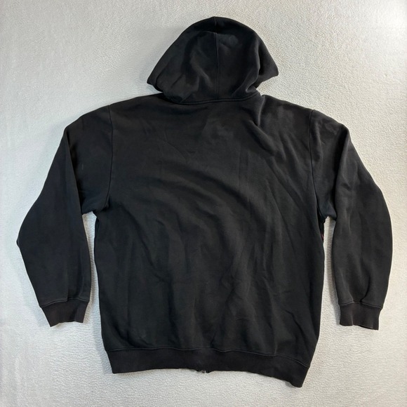 Y2K Adidas Full Zip Hoodie Men XL Black Red Sweatshirt Jacket Vintage Streetwear - Picture 3 of 8